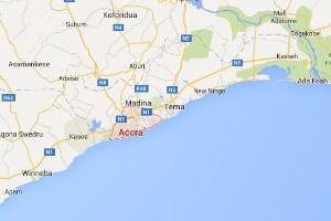 L’explosion a eu lieu à Accra © Maps