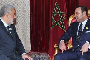 Abdelilah Benkirane et Mohammed VI. © Azzouz Boukallouch/Maroc