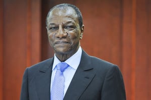 Le président guinéen Alpha Condé © VINCENT FOURNIER/J.A.