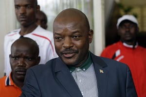 Pierre Nkurunziza, le 17 mai 2015 à Bujumbura. © Jerome Delay/AP/SIPA