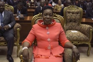 Catherine Samba-Panza au Parlement, à Bangui, le 23 janvier 2014 © Jerome Delay/AP/SIPA