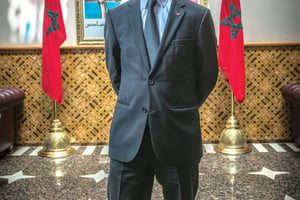 Dans son bureau du ministère de l’Intérieur,le 15 juin,à Rabat. © HASSAN OUAZZANI POUR J.A.