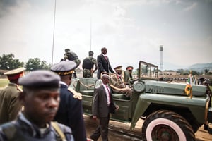 Le président burundais lors des célébrations du 53e anniversaire de l’indépendance, à Bujumbura, le 1er             juillet. © MARCO LONGARI/AFP