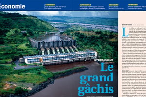 Vue du site d’Inga, en RD Congo, l’un des plus grands gisements hydaruliques au monde, avec plus de 43 000 mégawatts potentiels. mais seuls 1 700 MW sont aujourd’hui installés. © Jean-Luc Dolmaire/J.A.