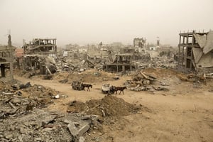 Gaza City, six mois après la dernière opération militaire d’Israël dans la bande, Bordure protectrice. © Mohamed Abed/AFP