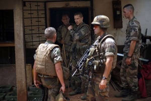 Soldats français à Bangui, le 11 février 2014. © Jerome Delay/AP/SIPA