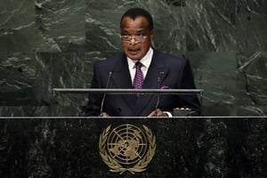 Denis Sassou Nguesso, le 26 septembre 2014. © Richard Drew/AP/SIPA/1409261730
