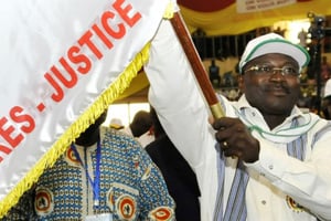 Eddie Komboïgo, président du CDP et candidat à la présidentielle d’octobre au Burkina Faso. © Ahmed Ouoba/AFP