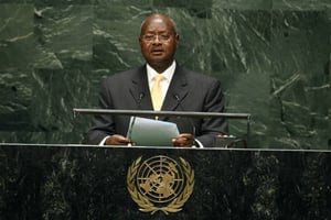 Le président ougandais Yoweri Museveni aux Nations Unies à New York, le 24 septembre 2014. © Jewel Samad/AFP