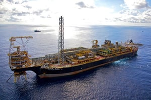 Vue de la barge de production (FPSO) Kwame Nkrumah que Tullow Oil exploite depuis 2010. © Tullow Oil