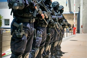 En première ligne face à l’ennemi terroriste, les Groupes d’intervention rapide (GIR), des unités d’élite composées d’hommes extrêmement bien entraînés. © HASSAN OUAZZANI POUR J.A.