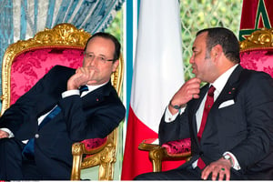 Mohammed VI et François Hollande, à Casablanca, en avril 2013. © NIVIERE/SIPA