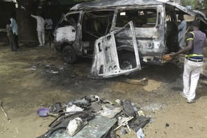 Explosion d’un véhicule piégé à Potiskum, Nigeria. Février 2015 © Adamu Adamu/AP/SIPA