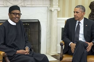 Muhammadu Buhari a réalisé sa première visite officielle aux États-Unis du 20 au 22 juillet 2015. © Evan Vucci/AP/SIPA