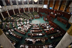 Les députés tunisiens, le 22 juillet dans l’enceinte de l’Assemblée nationale. © Fethi Belaid/AFP