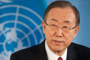 Ban Ki-moon, secrétaire général de l’Onu. © Maurizio Gambarini/AFP