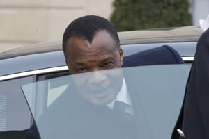 Le président congolais, Denis Sassou Nguesso, à Paris, le 8 avril 2013. © Jacques Brinon/AP/SIPA