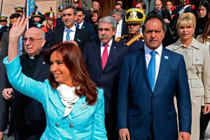 Le gouverneur de Buenos Aires (à dr.) avec Cristina Kirchner, le 25 mai. © Presidencia/AFP