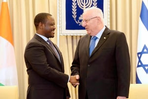 Avec le président Reuven Rivlin, à Jérusalem, le 29 juillet. © GPO/FLASH90/REA