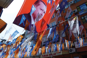 À Rize, la ville d’origine du président Recep Tayyip Erdogan, en juin. © TNS/ZUMA-REA