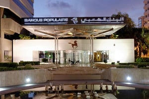 Vue du siège administratif du Groupe Banque populaire à Casablanca, au Maroc. © Guillaume Mollé pour J.A.