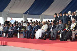 Abdel Fattah al-Sissi a reçu de nombreux chefs d’État et de gouvernement lors l’inauguration d’une nouvelle voie du canal de Suez le 6 août 2015. © Alexander Astafyev/AP/SIPA