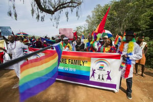 Gay Pride à Entebbe en Ouganda, le 8 août 2015. © saac Kasamani/AFP