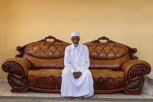 L’ancien chef de l’État tchadien dans sa résidence de N’Djamena (le 22 juin). © Alfredo Caliz pour J.A.
