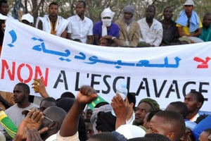 Manifestation des descendants d’esclaves maures à Nouakchott, le 29 avril 2015. © AFP