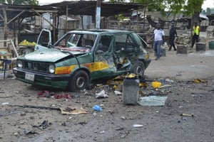 Explosion d’une  bombe à Maiduguri au Nigeria, 31 juillet 2015. Photo d’illustration. © Jossy Ola/AP/SIPA