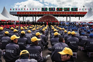 Inauguration d’une route à péage construite par la China Communications Construction Company en Éthiopie, en mai 2014, en présence du Premier ministre chinois, Li Keqiang. © Zacharias Abubeker/AFP