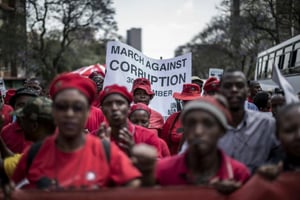 Manifestation à Pretoria contre la corruption, le 30 septembre 2015. © AFP