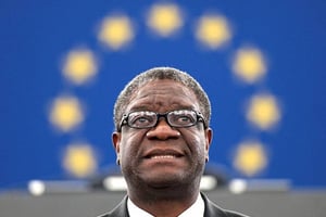 e gynécologue congolais Denis Mukwege, le 28 avril 2015 à New York. © AFP/D Dipasupil