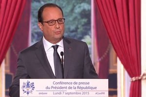 François Hollande, lors de la conférence de presse le 7 septembre 2015. © elysee.fr