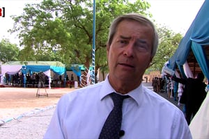 Vincent Bolloré lors de l’inauguration de la seconde Bluzone de Niamey © Réussite