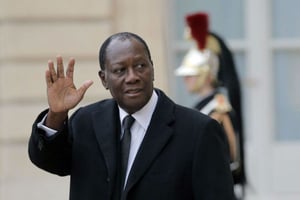 Le président ivoirien Ouattara en visite à Paris en décembre 2014. © Christophe Ena/AP/SIPA