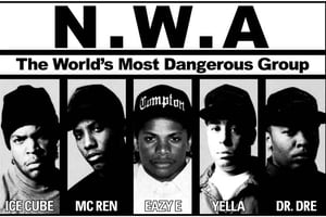 En 1988, la presse qualifie N.W.A de « groupe le plus dangereux du monde ». © DR