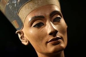 Le buste de Néfertiti, exposé en Allemagne en décembre 2012. © Michael Sohn/AP/SIPA
