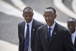 Le président rwandais Paul Kagamé à Kigali le 17 avril 2014. © Ben Curtis / AP / SIPA