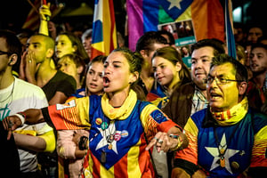 Manifestation indépendantiste après l’annonce des résultats. © MATTHIAS OESTERLE/CORBIS