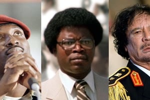 Thomas Sankara, Samuel Doe, Mouammar Kadhafi. © AFP/Montage J.A.