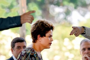 Au cours d’un meeting le 15 octobre à Brasilia. © EVARISTO SA/AFP