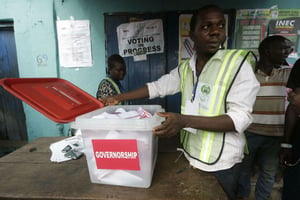 Lors des élections d’avril 2015, au Nigeria. © Sunday Alamba/AP/SIPA