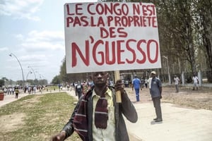 Manifestation de l’opposition congolaise, à Brazzaville, le 27 septembre 2015 © Laudes Martial Mbon/AFP
