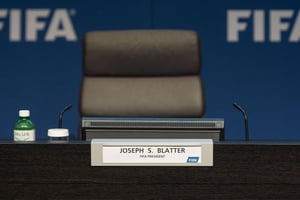 La chaise vide de Sepp Blatter, président démissionnaire de la Fifa. © AFP