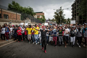 Sur le campus de l’université du Witwatersrand, à Johannesburg, le 21 octobre. © MARCO LONGARI/AFP