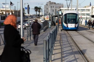 Le tramway Citadis d’Alger, le 2 mars 2014. © Alexandre Dupeyron pour Jeune Afrique