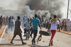 Des soutiens du candidat à la présidentielle Hama Amadou lors d’une manifestation à Niamey le 14 novembre 2015 © Boureima Hama/AFO