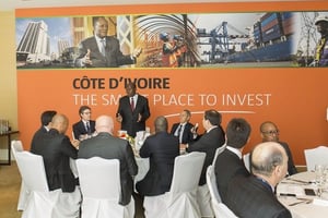 Daniel Kablan Duncan au CEO Africa Forum. The Africa CEO Forum, Genève, Suisse, Mars 2015. © Jacques Torregano/The CEO Forum/JA.