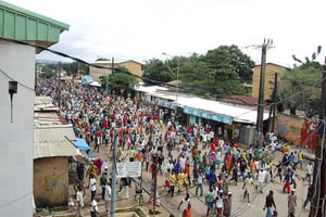 Une manifestation à Conakry en 2009 (photo d’illustration). © Idrissa Soumare/AP/SIPA